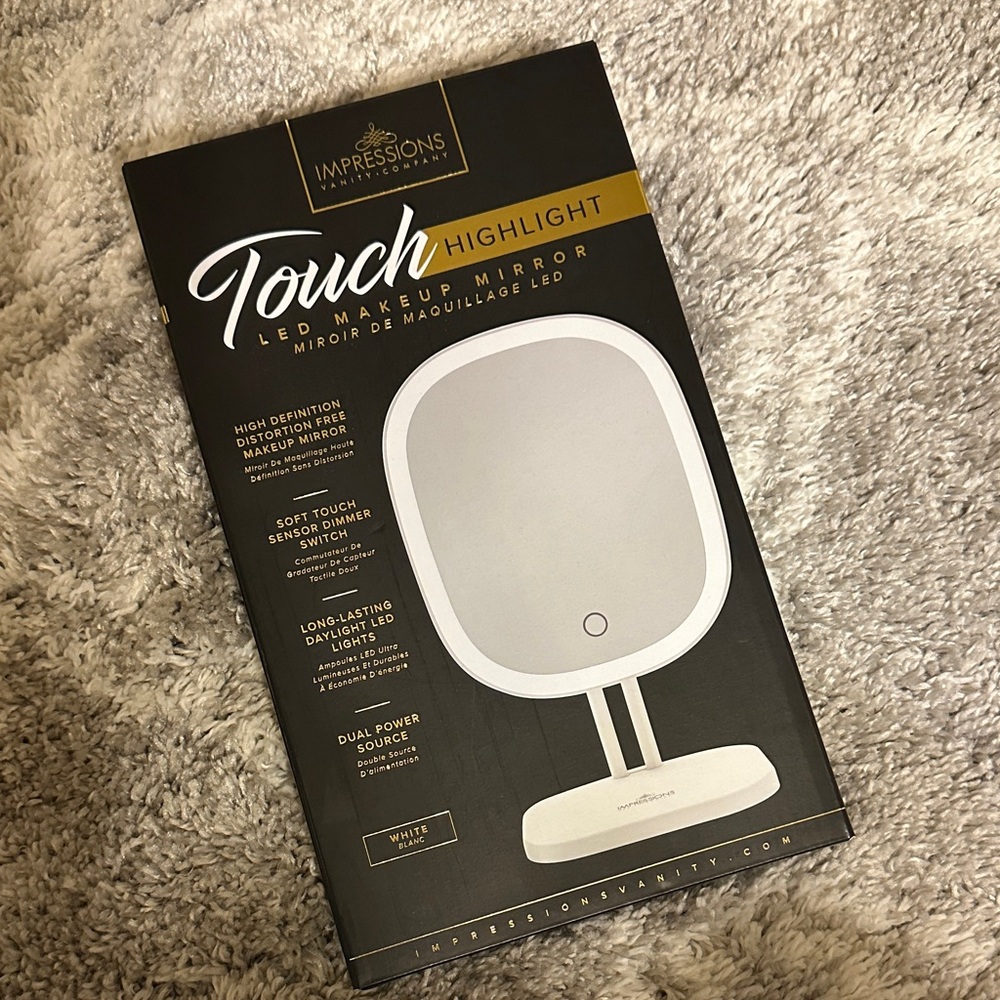 Impressions LED Makeup Mirror with Touch Sensor in White